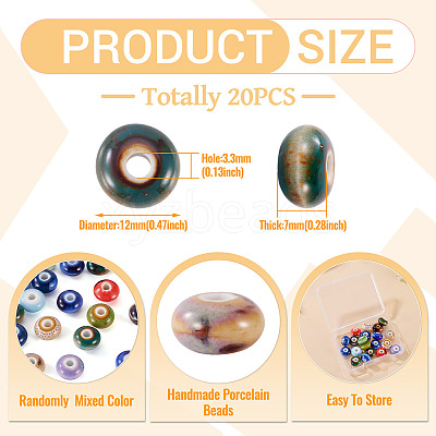 20Pcs Handmade Porcelain Beads PORC-TA0001-31-1