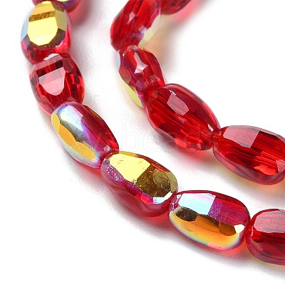 Transparent Electroplate Glass Beads Strands GLAA-Q099-F01-M02-1