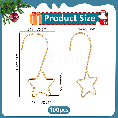 100Pcs Star Stainless Steel Hook Hangers STAS-ME0003-31-1