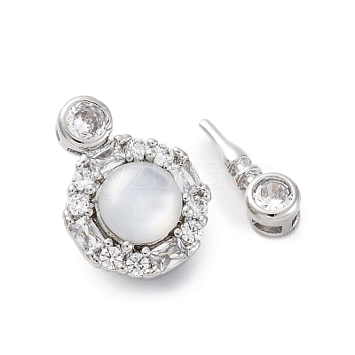 Brass Micro Pave Clear Cubic Zirconia Box Clasps KK-P291-28P-1
