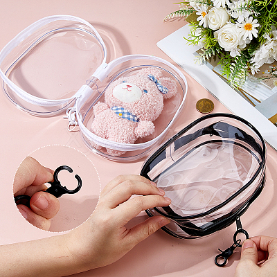 2Pcs 2 Colors Transparent Plastic Storage Zipper Bags ABAG-FH0001-16A-1