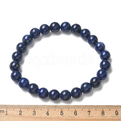 Natural Lapis Lazuli Bead Stretch Bracelets X-BJEW-K212-B-047-1