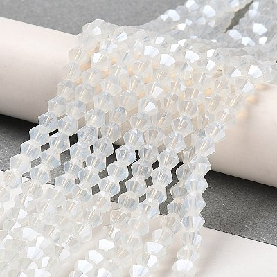 Imitation Jade Electroplate Glass Beads Strands EGLA-A039-J6mm-A05-1