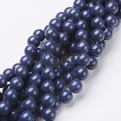 Natural Mashan Jade Round Beads Strands G-D263-4mm-XS09-1