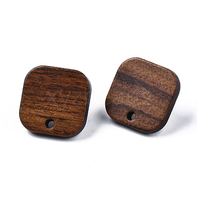 Walnut Wood Stud Earring Findings MAK-N032-019-1
