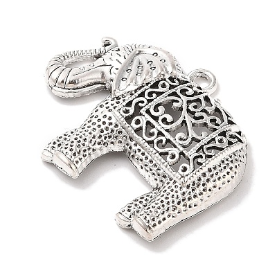 Tibetan Style Alloy Elephant Big Pendants TIBEP-Q043-280-RS-1