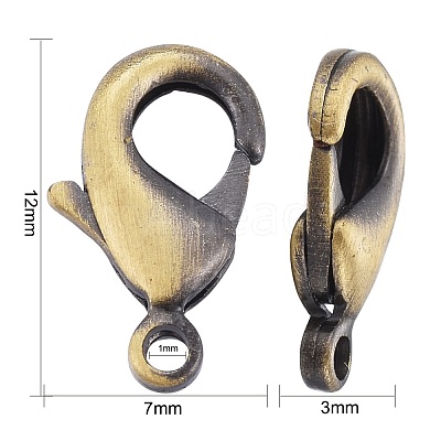 Brass Lobster Claw Clasps KK-902-AB-1