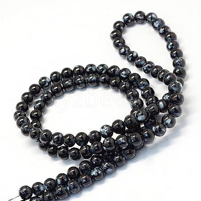 Baking Paint Glass Round Bead Strands DGLA-Q019-8mm-73-1