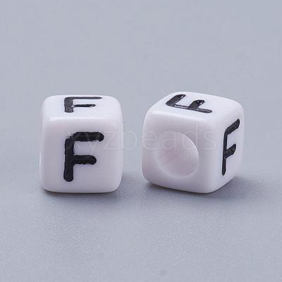 Acrylic Horizontal Hole Letter Beads PL37C9308-F-1