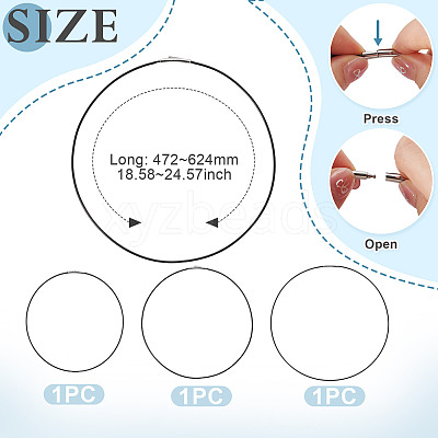 3Pcs 3 Sizes 2MM Round Cowhide Leather Cord Necklaces Makging NJEW-TAC0048-1