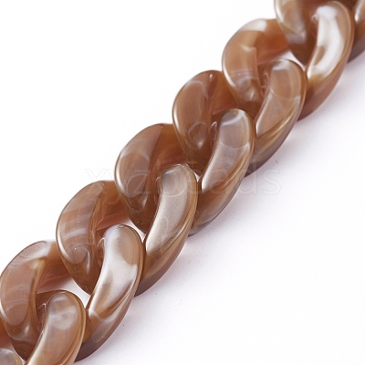 Handmade Acrylic Curb Chains AJEW-JB00679-07-1