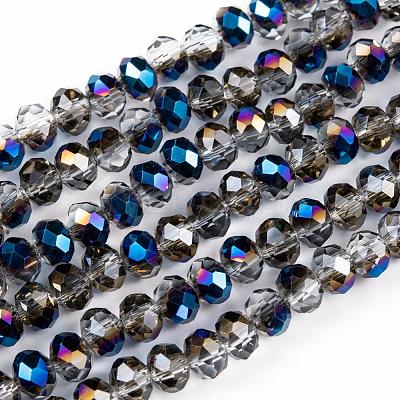 Electroplate Transparent Glass Beads Strands EGLA-A034-T6mm-Z01-1