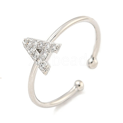 Rack Plating Brass Open Cuff Rings for Women RJEW-F162-02P-A-1
