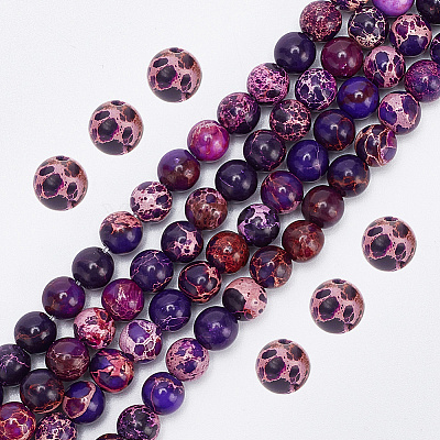 2 Strands Natural Imperial Jasper Beads Strands G-AR0005-44A-1