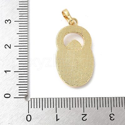 Brass Pave Natural White Shell Religion Pendants KK-S522-23G-D-1
