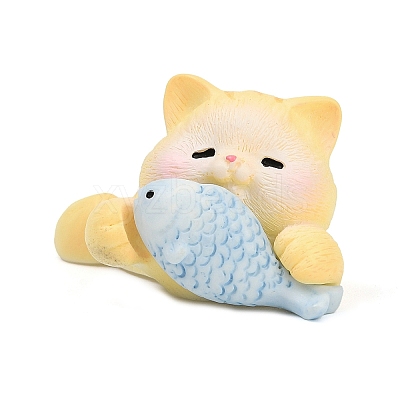 Resin Cat Shape Display Decoration DJEW-F027-02-1