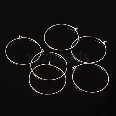 Silver Color Plated Brass Earring Hoops X-EC067-4S-1
