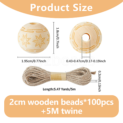 Wood Beads WOOD-FH0002-29B-1