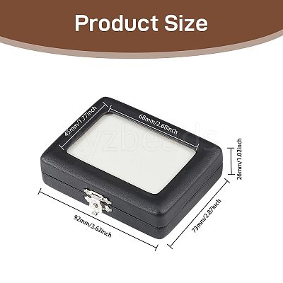 PU Imitation Leather Loose Diamond Storage Boxes with Clear Acrylic Hinged Lid & Beige Velvet Inside AJEW-WH0817-035-1