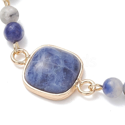 Natural Gemstone Link Chain Bracelets for Women BJEW-JB13315-1