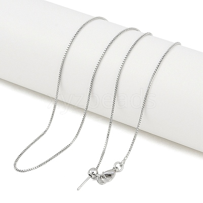 1mm Rack Plating Brass Box Chain Adjustable Slider Necklaces for Women Men MAK-L044-56P-1