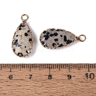 Natural Dalmatian Jasper Faceted Pendants G-Q606-104G-05-1