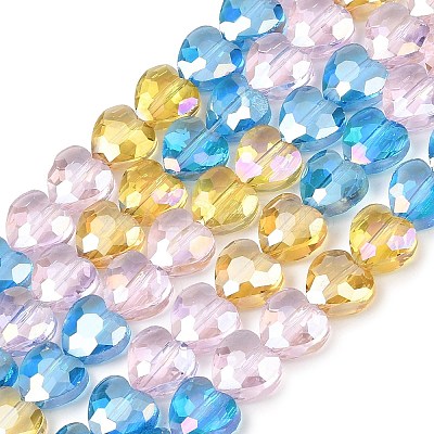 Electroplate Transparent Glass Beads Strands GL-CBADAFE-01B-1