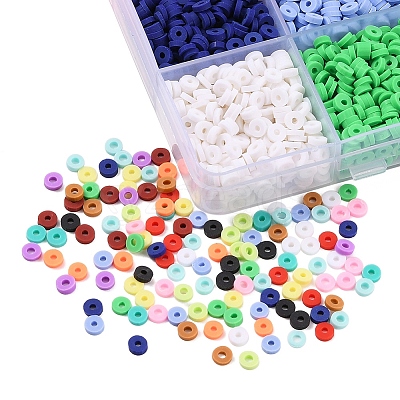 15 Colors Handmade Polymer Clay Beads CLAY-YW0001-48-1