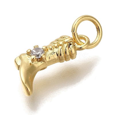 Rack Plating Brass Micro Pave Cubic Zirconia Charms KK-I720-46G-1