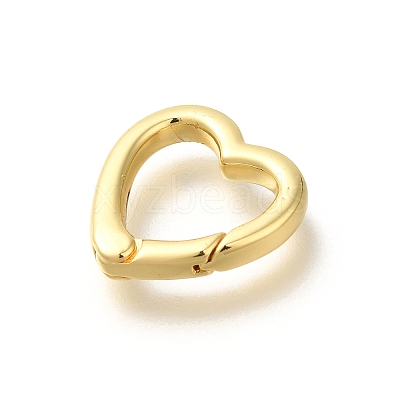 Rack Plating Heart Brass Spring Gate Rings KK-Z086-54G-03-1