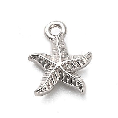 925 Sterling Silver Starfish Charms STER-U009-09P-02-1