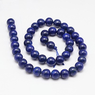 Dyed Round Natural Lapis Lazuli Beads Strands G-K081-4mm-1