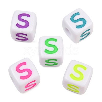 Opaque Acrylic Enamel European Beads AC-ACBA1794-04S-1