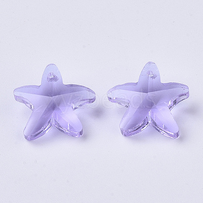 Transparent Glass Charms GLAA-N033-01K-1