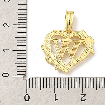 Heart Brass Pendants KK-I714-04G-W-1