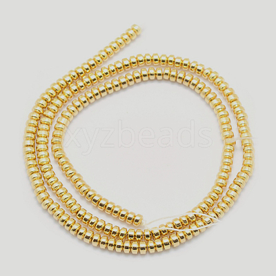Electroplate Non-magnetic Synthetic Hematite Beads Strands X-G-L485-04A-G-1
