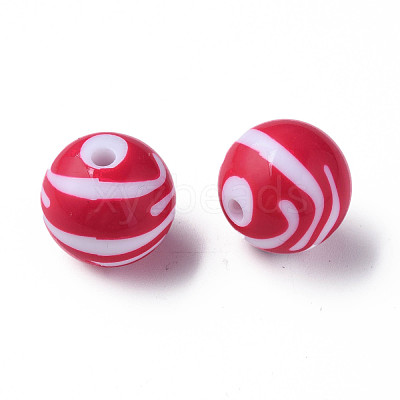 Opaque Striped Acrylic Beads MACR-S373-27B-03-1