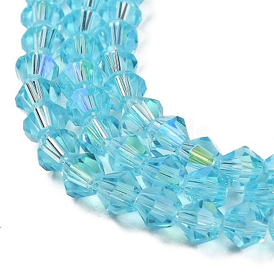 Transparent Electroplate Glass Beads Strands GLAA-F029-2mm-D20-1