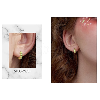 Enamel Striped Thick Hoop Earrings JE1110D-1