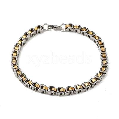 PVD Vacuum Plating 201 Stainless Steel Chain Bracelets STAS-Z056-17P-1