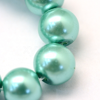 Baking Paint Pearlized Glass Pearl Round Bead Strands HY-Q003-4mm-32-1
