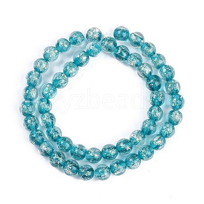 Handmade Gold Foil Lampwork Beads Strands LAMP-Q002-01A-1