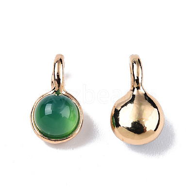 Natural Dyed & Heated Green Onyx Agate Charms G-N326-141B-1