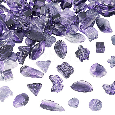 125G Gradient Color Transparent Glass Beads GLAA-TA0003-58B-1