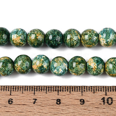 Baking Paint Glass Beads Strands DGLA-N016-8mm-07-1