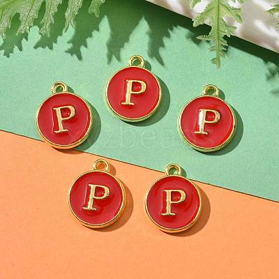 Golden Plated Alloy Enamel Charms X-ENAM-S118-03P-1