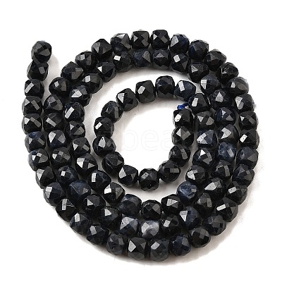 Natural Black Sapphire Beads Strands G-G259-C02-4x4mm-1