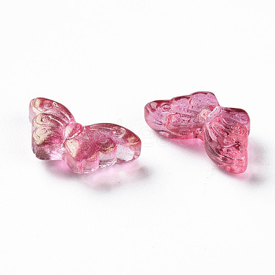 Transparent Spray Painted Glass Beads GLAA-S190-018A-02-1