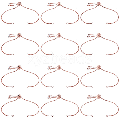 12Pcs Rack Plating Adjustable Brass Slider Bracelet Making KK-SP0001-80RG-1