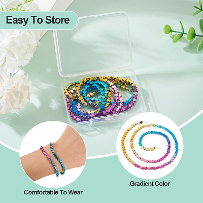 2 Strands Gradient Color Electroplated Synthetic Non-magnetic Hematite Beads Strands G-TA0002-86A-1